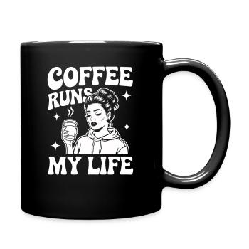 Le café dirige ma vie - Mug uni - noir - Droite
