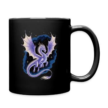 Drache in der Galaxy - Tasse einfarbig - Schwarz - Rechts