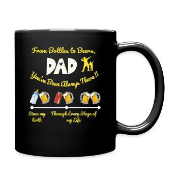 Von der Flasche zum Bier – Funny Dad Life Shirt - Tasse einfarbig - Schwarz - Rechts
