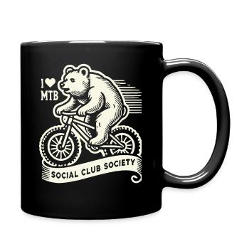 Bicycle Retro Style I Love MTB Bear - Full Colour Mug - black - Right