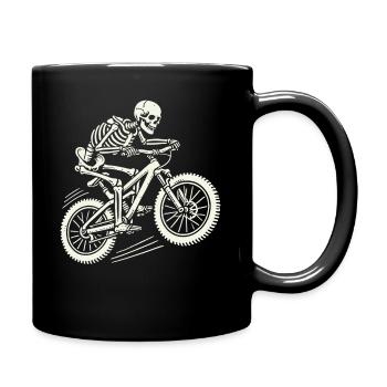 Skeleton On Bike Mountain Bike Adventure - Full Colour Mug - black - Right