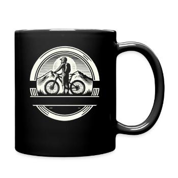 Mountain Bike Bicycle Rider Text Self-Design - Full Colour Mug - black - Right