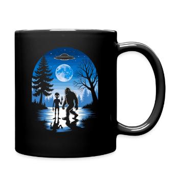 Alien, Bigfoot, UFO - Full Colour Mug - black - Right