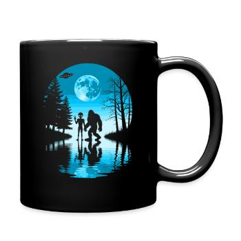 Alien, Bigfoot, UFO - Full Colour Mug - black - Right