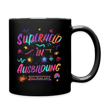 Superheld in Ausbildung - Ich kann das - Mut Kraft - Tasse einfarbig - Schwarz - Rechts