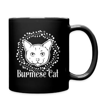 Burmese cat Burmese cat Vintage - Full Colour Mug - black - Right