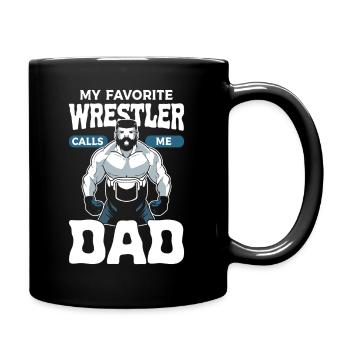 Ringen, Mein Lieblings -Wrestler Nennt Mich Papa - Tasse einfarbig - Schwarz - Rechts