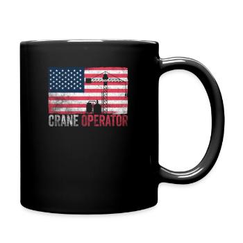 Fierté de l’opérateur de grue drapeau américain - Mug uni - noir - Droite
