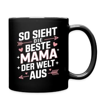 So Sieht Die Beste Mama Der Welt Aus Muttertag - Tasse einfarbig - Schwarz - Rechts