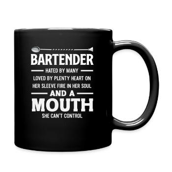 Bartender hated by many loved by many - Full Colour Mug - black - Right