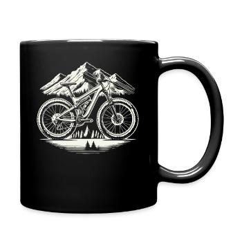 Mountain Adventure Bicycle Nature Trekking - Full Colour Mug - black - Right