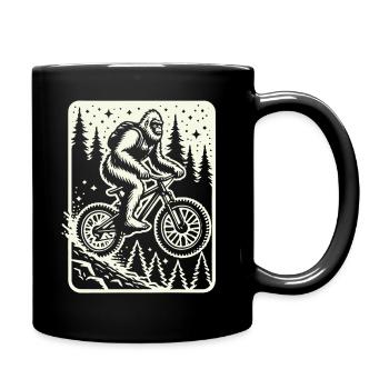 Aventure à vélo avec Bigfoot dans la forêt - Mug uni - noir - Droite