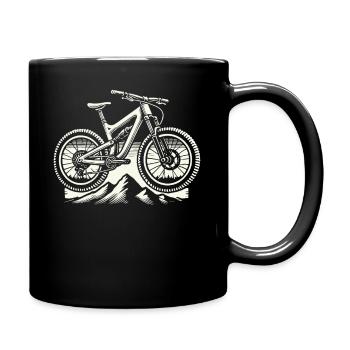 Abenteuer Fahrrad Berge Mountainbike Liebe - Tasse einfarbig - Schwarz - Rechts