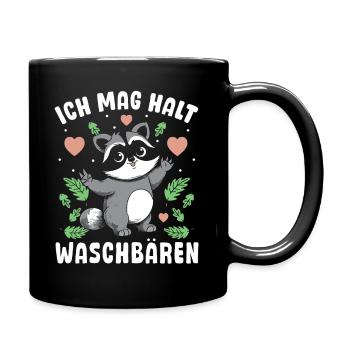 Urban robber I just like raccoons - Full Colour Mug - black - Right