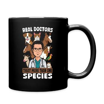 Les vrais médecins traitent plus d’une espèce - Mug uni - noir - Droite