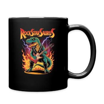 RockStarSaurus - Tasse einfarbig - Schwarz - Rechts