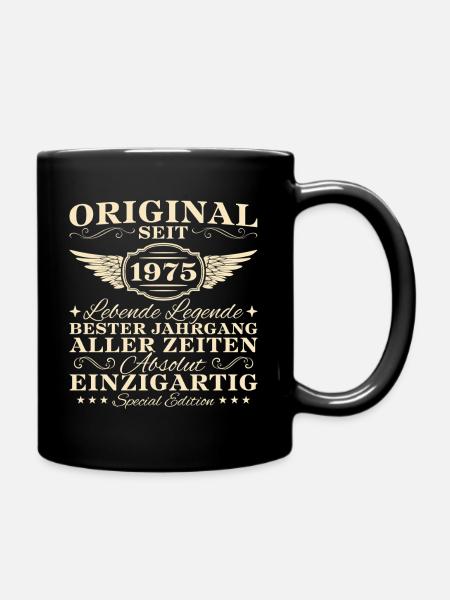 Original Jahrgang 1975 - 50. Geburtstag Geschenk - Tasse einfarbig - Schwarz