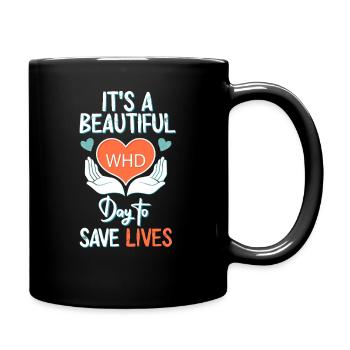 Es ist ein schöner Tag, um Leben zu retten - Tasse einfarbig - Schwarz - Rechts
