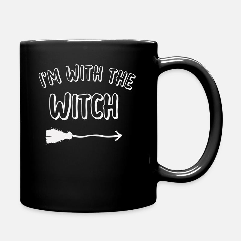 Ich bin mit der Hexe Halloween-Spaß - Tasse einfarbig - Schwarz