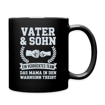 Vater Und Sohn Bester Papa bestes Team Vatertag - Tasse einfarbig - Schwarz - Rechts