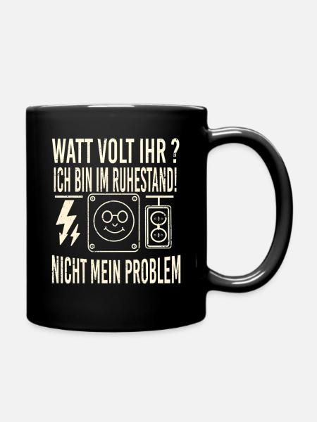 Elektriker im Ruhestand - Tasse einfarbig - Schwarz