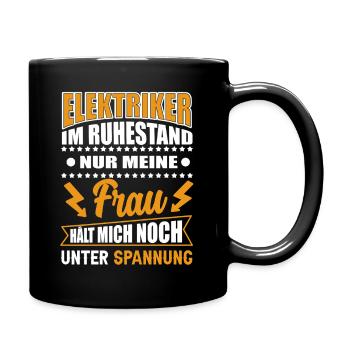 Retired electrician - Full Colour Mug - black - Right