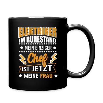 Retired electrician - Full Colour Mug - black - Right