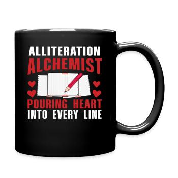 Alliteration Alchemist Poetry Slam - Tasse einfarbig - Schwarz - Rechts