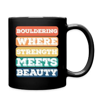 Bouldering Strength Meets Beauty Bouldering - Full Colour Mug - black - Right
