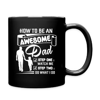 Father's Day How To Be An A Dad - Full Colour Mug - black - Right
