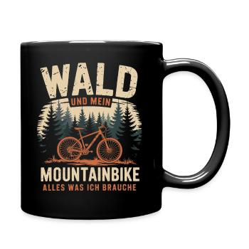 Mountainbike Downhill Berge Vintage Spruch - Tasse einfarbig - Schwarz - Rechts