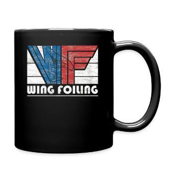 Vintage Wing Foiling Adventure Graphic - Full Colour Mug - black - Right