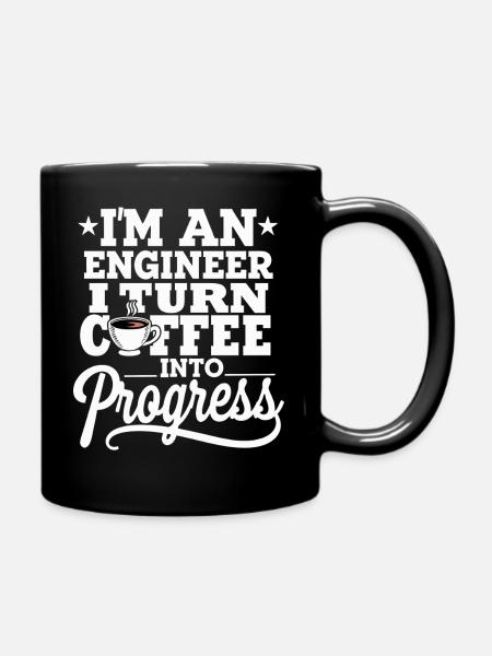Ingegnere Trasformo il caffè in progresso Ingegneria - Ensfarvet krus - sort