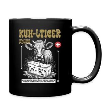 Käse-Vibe: Swiss Power Street Food Shirt - Tasse einfarbig - Schwarz - Rechts