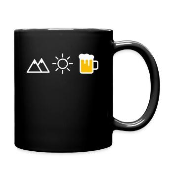 Mountains Sun Beer Fun Adventure Bachelor Party Funny Men - Full Colour Mug - black - Right