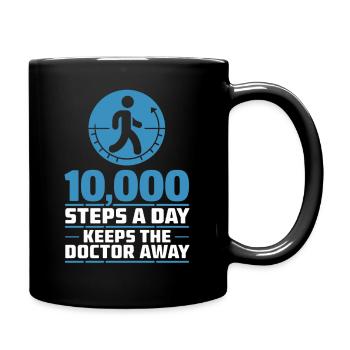 10,000 steps a day keeps the doctor away - Full Colour Mug - black - Right