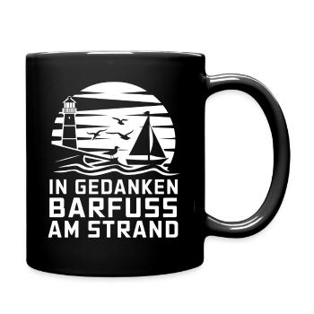 Mer Baltique Côte de la mer du Nord Pieds nus sur la plage en pensées - Mug uni - noir - Droite