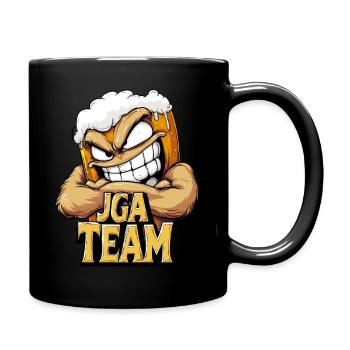 JGA TEAM Bier Junggesellenabschied Party - Tasse einfarbig - Schwarz - Rechts