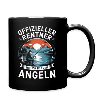 Offizieller Rentner: Endlich Zeit zum Angeln Shirt - Tasse einfarbig - Schwarz - Rechts