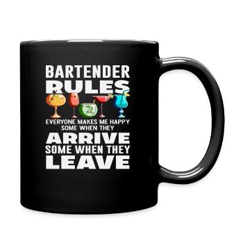 Barkeeper Regeln Jeder Macht Mich Glücklich - Tasse einfarbig - Schwarz - Rechts