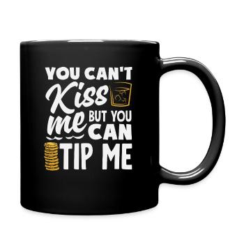 Tu ne peux pas m’embrasser, mais tu peux m’embrasser - Mug uni - noir - Droite