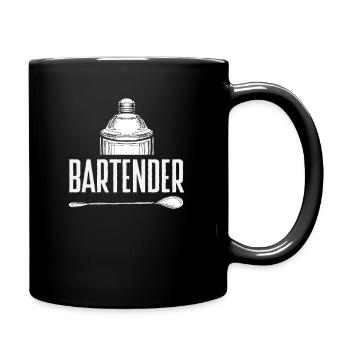 Style de barman classique avec shaker - Mug uni - noir - Droite