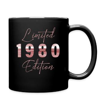 Minimalist Limited 1980 Edition Geburtstag Pastel - Tasse einfarbig - Schwarz - Rechts
