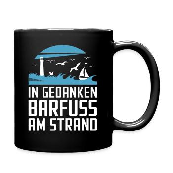Mer Baltique Côte de la mer du Nord Pieds nus sur la plage en pensées - Mug uni - noir - Droite