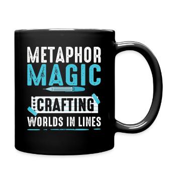 Poetry Slam Metaphor Magic Slam Poetry - Full Colour Mug - black - Right