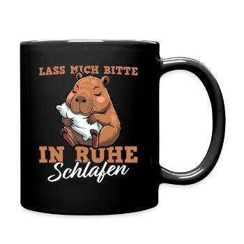 Capybara Lass mich bitte in Ruhe Schlafen - Tasse einfarbig - Schwarz - Rechts