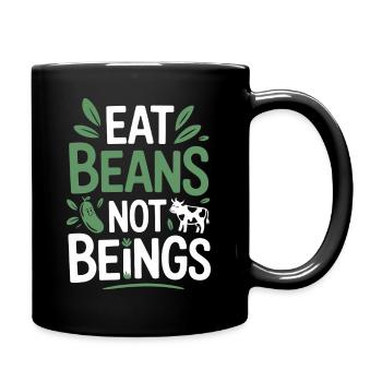 Manger des haricots Pas des êtres Animaux Haricots Végétarien Végétalien - Mug uni - noir - Droite