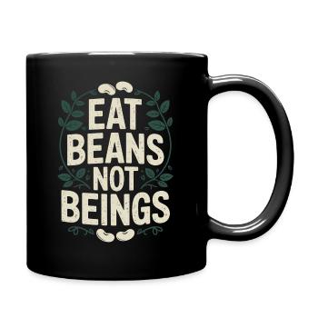 Manger des haricots Pas des êtres Animaux Haricots Végétarien Végétalien - Mug uni - noir - Droite