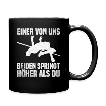 Hochsprung - einer von uns springt höher als du - Tasse einfarbig - Schwarz - Rechts