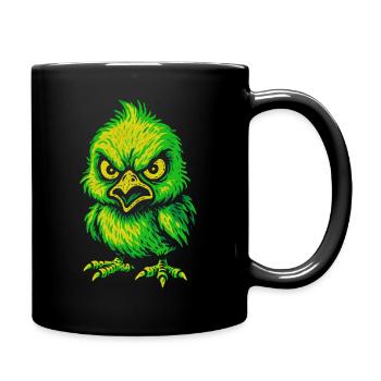 Angry Neon Chick Cartoon Style - Full Colour Mug - black - Right